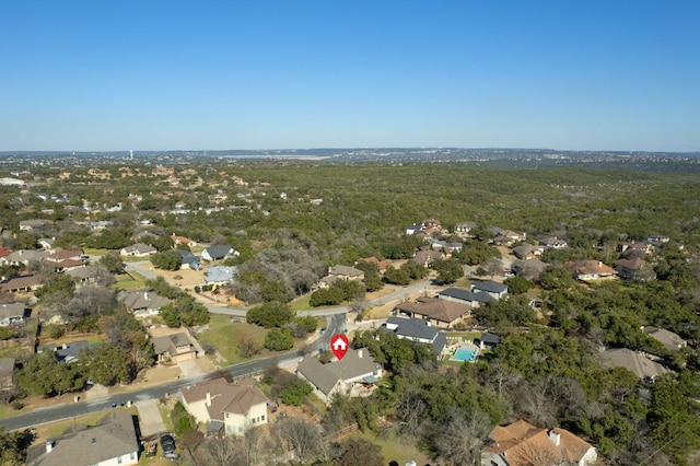 bird's eye view with a residential view