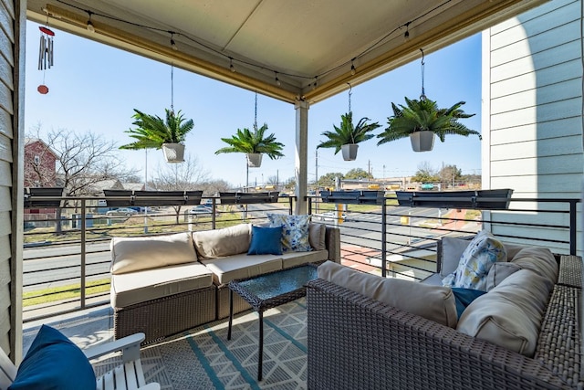 balcony with an outdoor hangout area