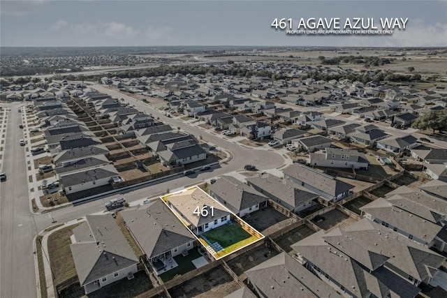 aerial view with a residential view