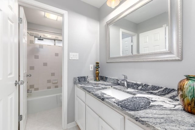 full bath featuring shower / tub combination and vanity