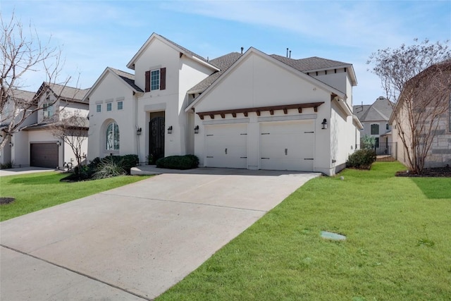 4104 Belisario Ct, Leander, TX 78641 - view of front facade featuring a garage, driveway, and stucco siding