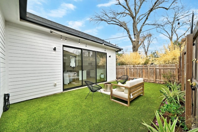 view of yard with fence