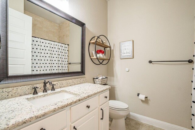 409 Flying Orchid Dr, San Marcos, TX 78666 - full bathroom with vanity, tile patterned floors, and a shower