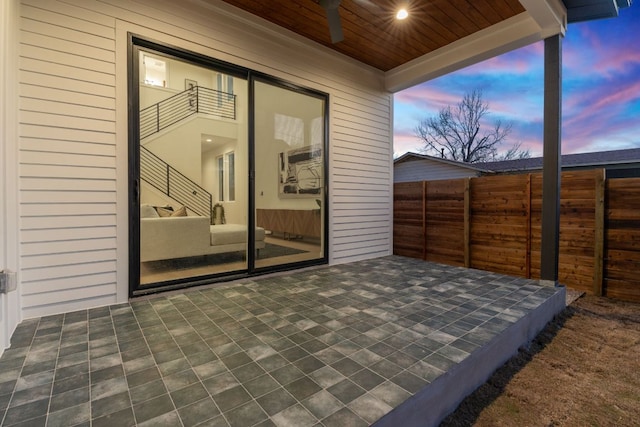 4402 Garnett St Unit 1, Austin, TX 78745 - view of patio terrace at dusk