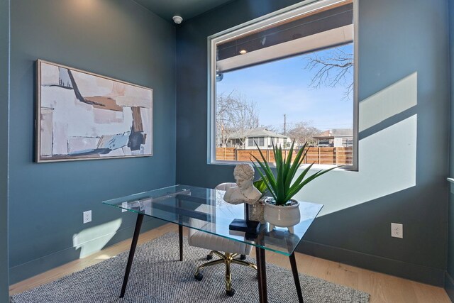 4402 Garnett St Unit 1, Austin, TX 78745 - office with wood finished floors and plenty of natural light