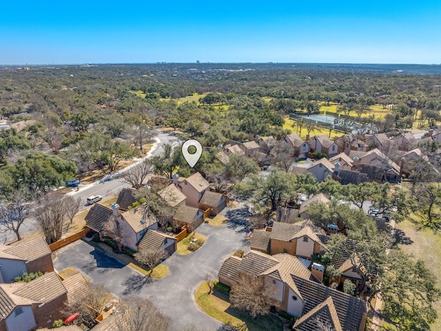 bird's eye view with a residential view