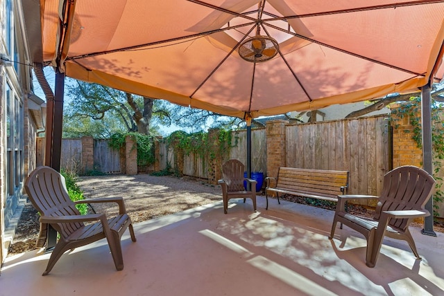 view of patio / terrace featuring a fenced backyard