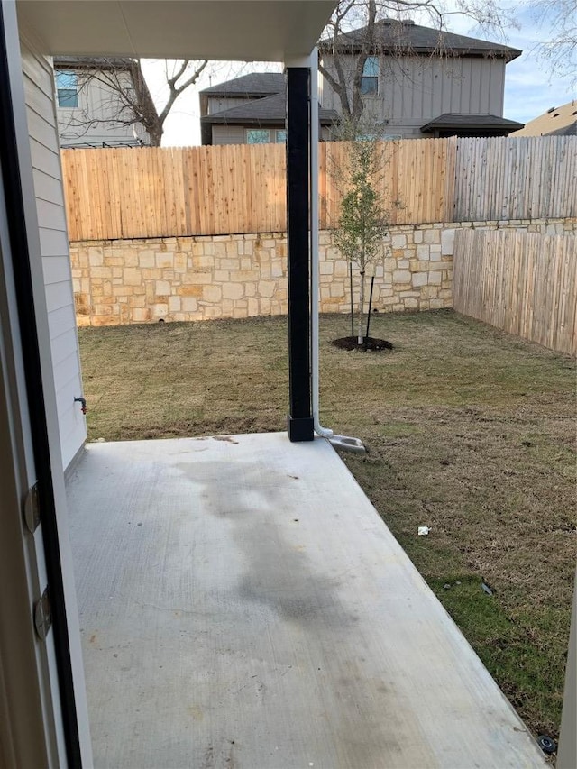 view of patio / terrace featuring a fenced backyard