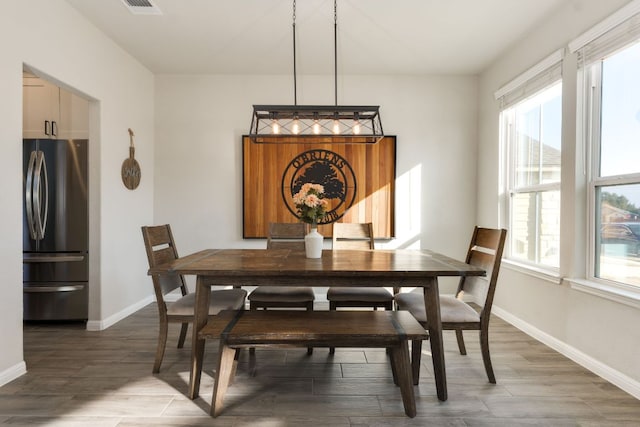 116 Evening Star Ln, Georgetown, TX 78628 - dining space featuring light wood-type flooring and baseboards