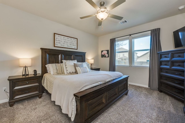 116 Evening Star Ln, Georgetown, TX 78628 - bedroom with carpet flooring, baseboards, and ceiling fan