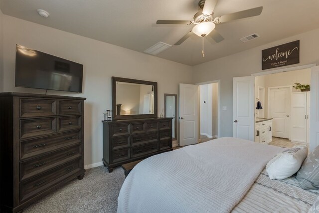 116 Evening Star Ln, Georgetown, TX 78628 - bedroom featuring baseboards, light carpet, and a ceiling fan