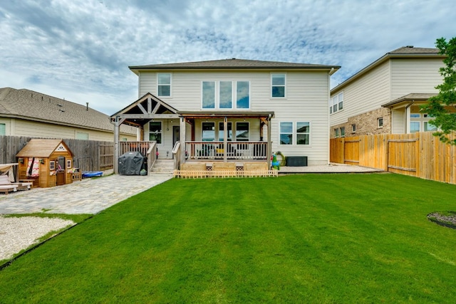 116 Evening Star Ln, Georgetown, TX 78628 - back of property featuring a patio area and a porch