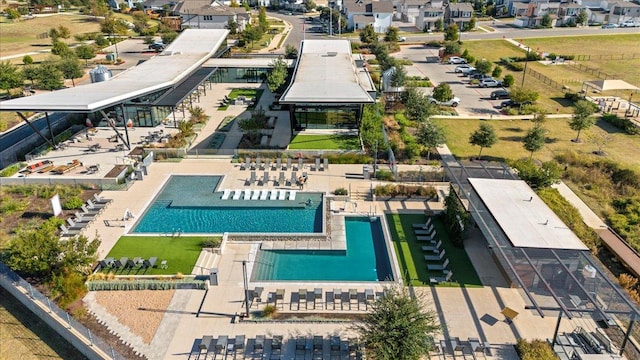 drone / aerial view featuring a residential view