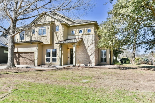 view of front of house featuring metal roof and a standing seam roof