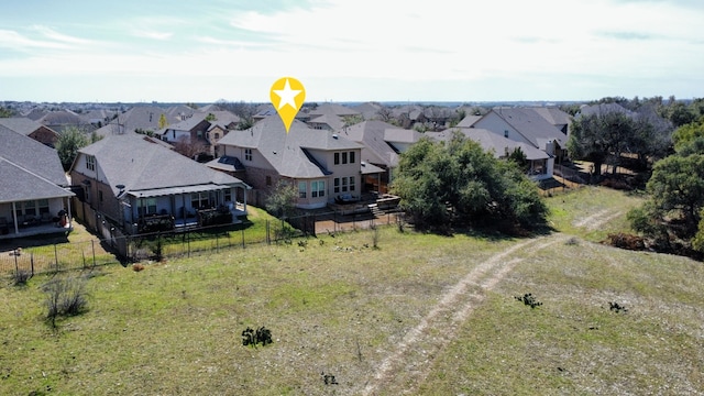 birds eye view of property featuring a residential view