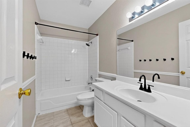 5008 Barlow Dr, Round Rock, TX 78681 - bathroom featuring vanity, shower / bathtub combination, and tile patterned floors