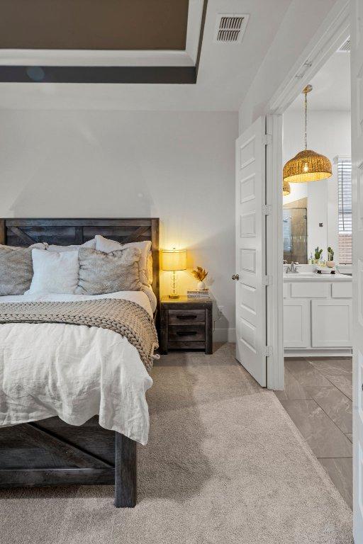 5824 Antelope Well Ln, Austin, TX 78738 - bedroom featuring marble finish floors and a sink