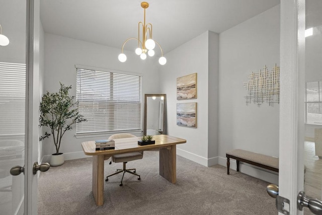 5824 Antelope Well Ln, Austin, TX 78738 - office space with carpet, baseboards, and a chandelier