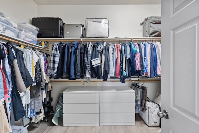 spacious closet featuring wood finished floors