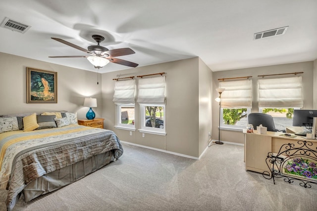 15401 Montoya Cv, Austin, TX 78717 - bedroom with baseboards, a desk, carpet floors, and ceiling fan