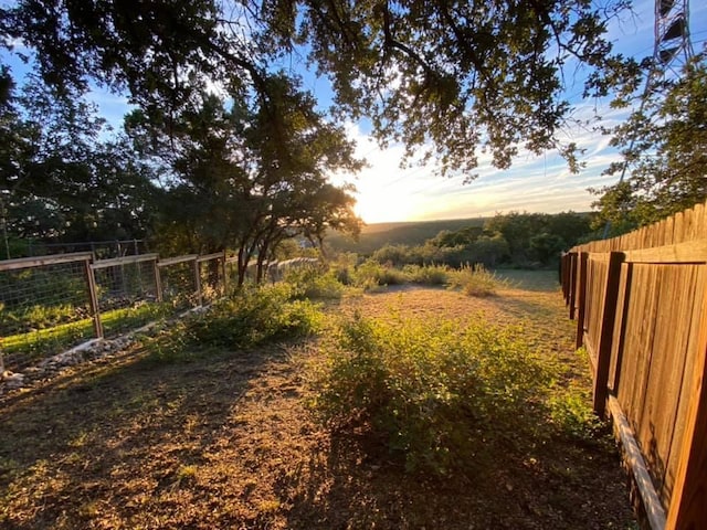 view of yard featuring fence