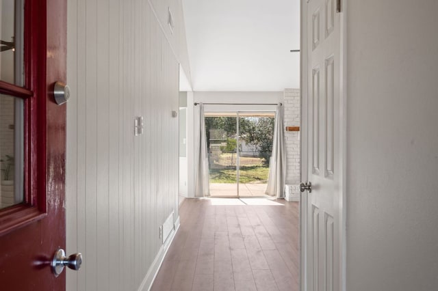 entryway featuring wood finished floors and visible vents