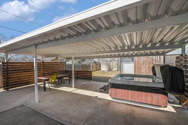 1500 Villanova Dr, Austin, TX 78757 - view of patio with a hot tub