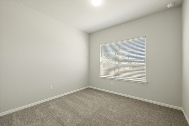 spare room with carpet flooring and baseboards