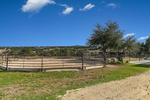 7875 W Fitzhugh Rd, Dripping Springs, TX 78620 - view of yard featuring a view of countryside and an outdoor riding arena