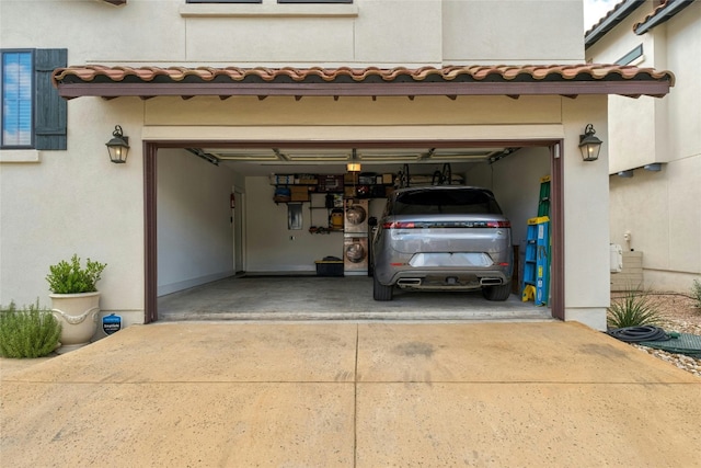 garage with driveway