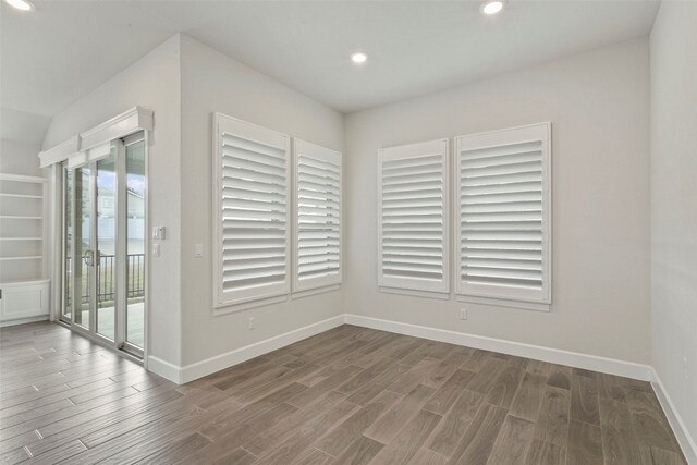 211 Singing Sumac Way, San Marcos, TX 78666 - unfurnished room with wood finished floors and recessed lighting