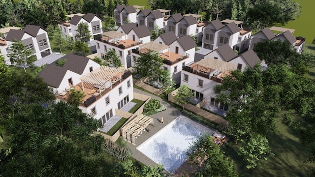 drone / aerial view featuring a residential view