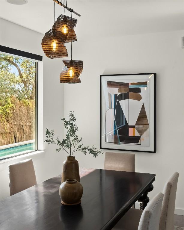 dining area with visible vents