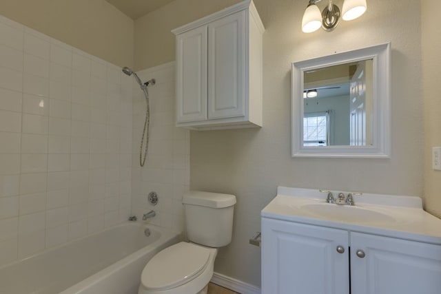 12249 Abbey Glen Ln Unit B, Austin, TX 78753 - full bathroom with vanity, toilet, tub / shower combination, and baseboards