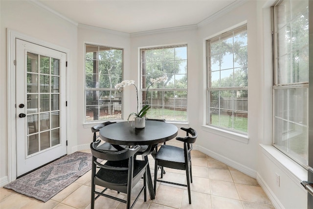 sunroom with plenty of natural light