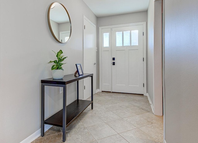 foyer with baseboards