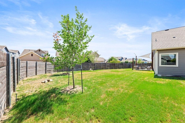 view of yard featuring a fenced backyard