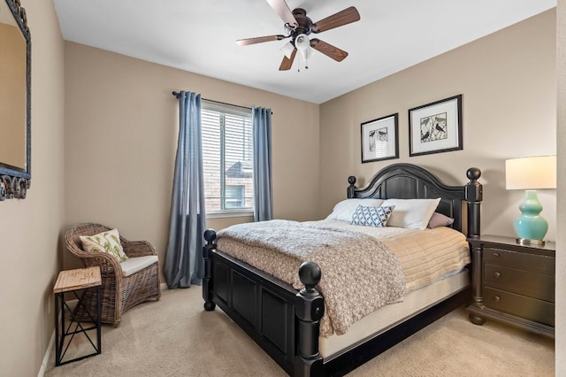 5312 Fort Benton Dr, Austin, TX 78735 - bedroom with light colored carpet and ceiling fan