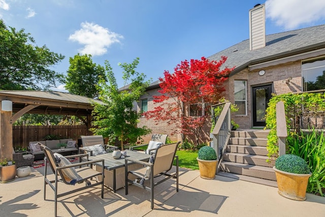 5312 Fort Benton Dr, Austin, TX 78735 - view of patio with a gazebo, outdoor lounge area, and fence