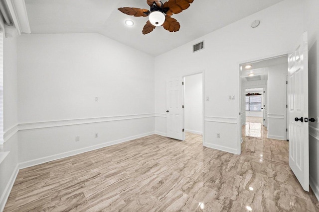 701 Portchester Castle Path, Pflugerville, TX 78660 - unfurnished bedroom featuring vaulted ceiling and ceiling fan