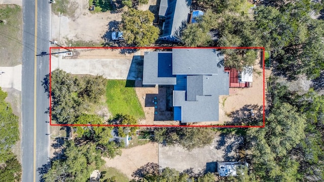 14805 Foy Dr, Austin, TX 78734 - view from above of property with property boundaries highlighted