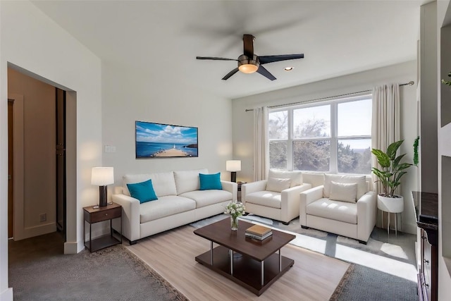 14805 Foy Dr, Austin, TX 78734 - living area featuring ceiling fan and recessed lighting