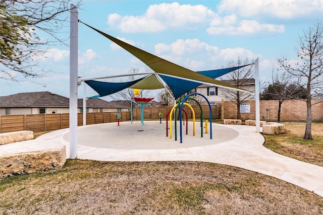 communal playground with fence