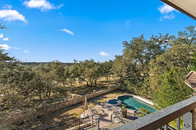 view of pool featuring a patio area and a fenced backyard