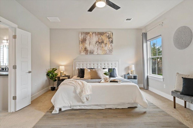 3011 Chisholm Trl, Austin, TX 78734 - bedroom featuring light carpet and ceiling fan