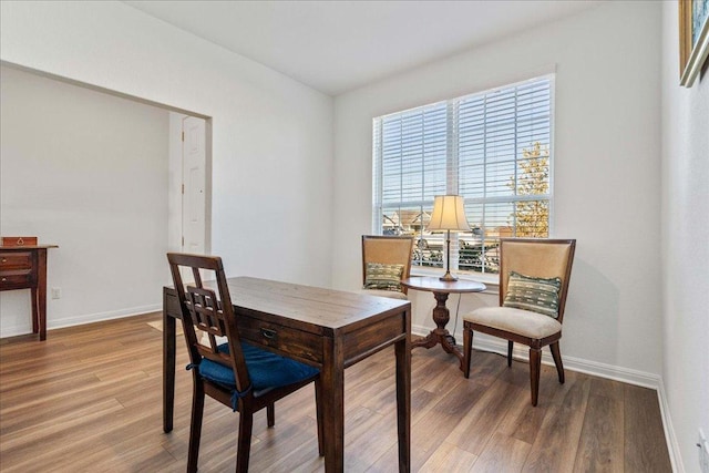 185 Slenderleaf Dr, Marble Falls, TX 78654 - dining room featuring baseboards and wood finished floors