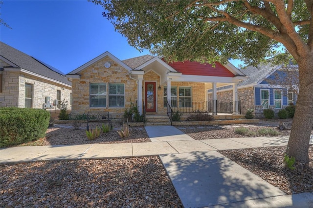 948 Hudson Ln, New Braunfels, TX 78130 - view of front of property with stone siding and a porch