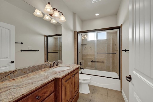 948 Hudson Ln, New Braunfels, TX 78130 - full bath featuring vanity, shower / bath combination with glass door, and tile patterned flooring