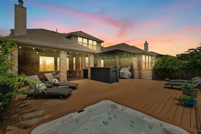 5305 Cardinal Flower Cv, Spicewood, TX 78669 - view of deck at dusk