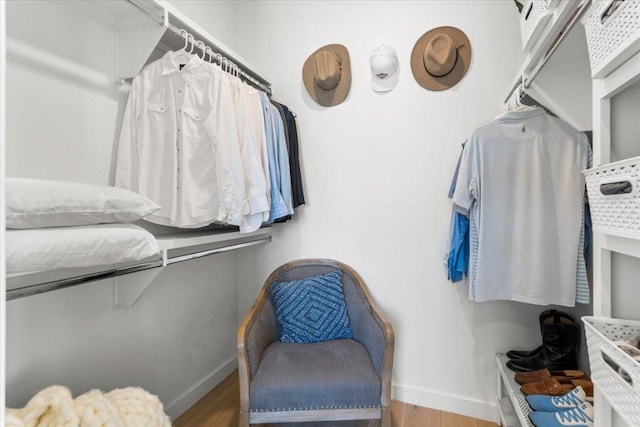 spacious closet featuring wood finished floors